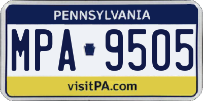 PA license plate MPA9505