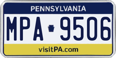 PA license plate MPA9506