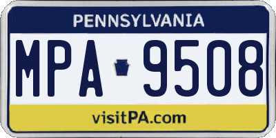 PA license plate MPA9508
