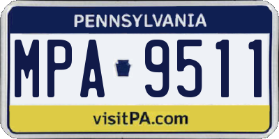 PA license plate MPA9511