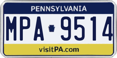 PA license plate MPA9514