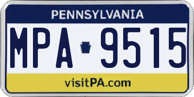 PA license plate MPA9515