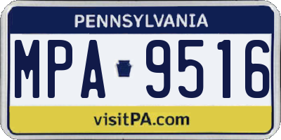 PA license plate MPA9516