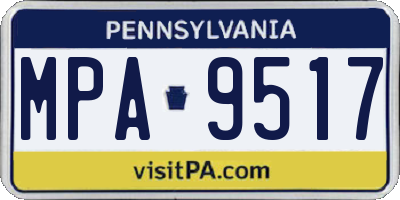 PA license plate MPA9517