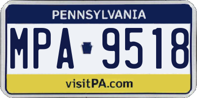 PA license plate MPA9518