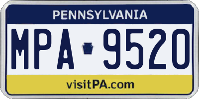 PA license plate MPA9520