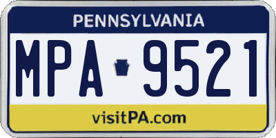 PA license plate MPA9521