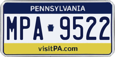 PA license plate MPA9522