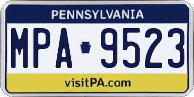 PA license plate MPA9523