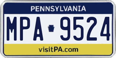 PA license plate MPA9524