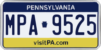 PA license plate MPA9525