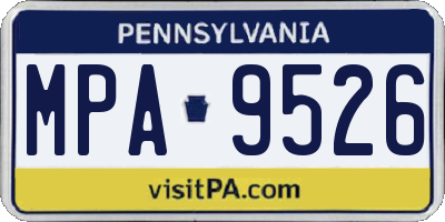 PA license plate MPA9526