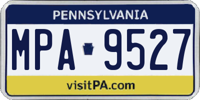PA license plate MPA9527