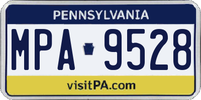 PA license plate MPA9528