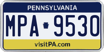 PA license plate MPA9530