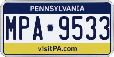 PA license plate MPA9533