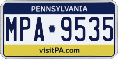 PA license plate MPA9535