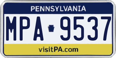 PA license plate MPA9537