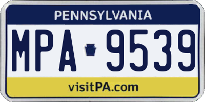 PA license plate MPA9539