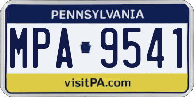 PA license plate MPA9541