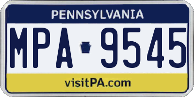 PA license plate MPA9545