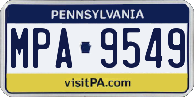 PA license plate MPA9549