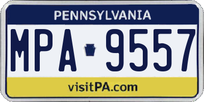 PA license plate MPA9557