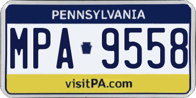 PA license plate MPA9558