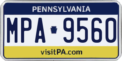 PA license plate MPA9560