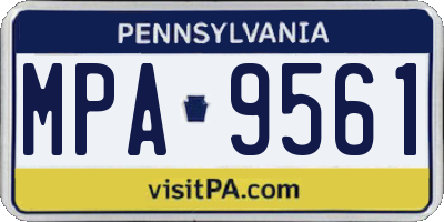 PA license plate MPA9561