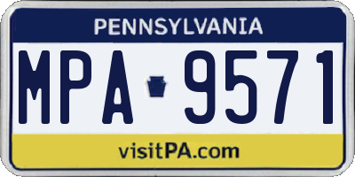 PA license plate MPA9571