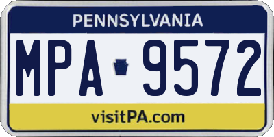 PA license plate MPA9572
