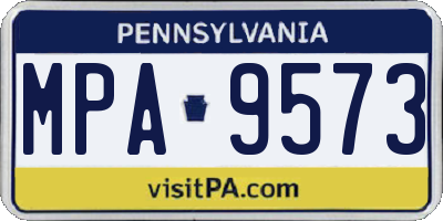 PA license plate MPA9573