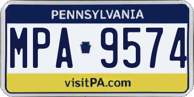 PA license plate MPA9574