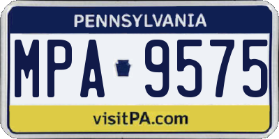 PA license plate MPA9575