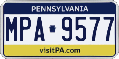 PA license plate MPA9577