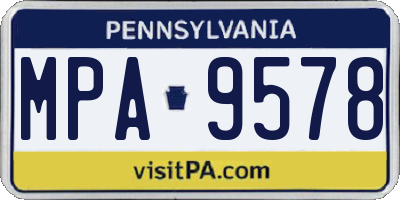 PA license plate MPA9578