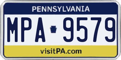 PA license plate MPA9579