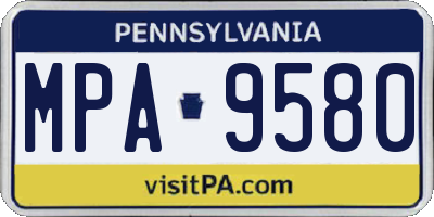PA license plate MPA9580