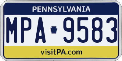 PA license plate MPA9583