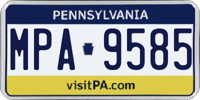 PA license plate MPA9585