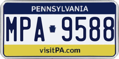 PA license plate MPA9588