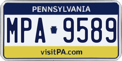 PA license plate MPA9589