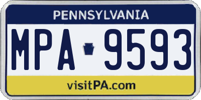 PA license plate MPA9593