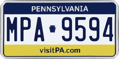 PA license plate MPA9594