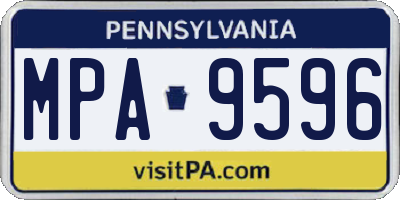 PA license plate MPA9596
