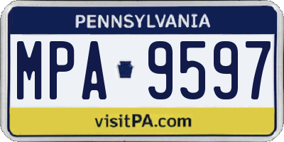 PA license plate MPA9597