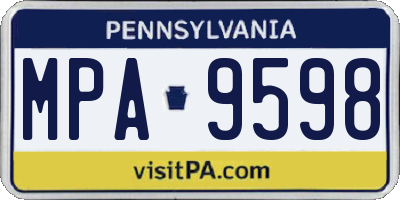 PA license plate MPA9598