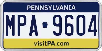 PA license plate MPA9604