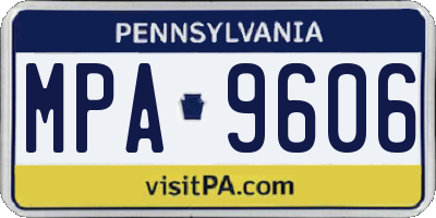 PA license plate MPA9606